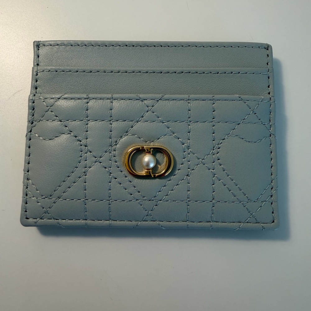 Dior Jolie Freesia Cardholder Heart Cannage Pistachio Green